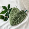 Coral Fleece Plant Hand Towel, Tropical Leaf-Shaped Kitchen & Bathroom Towel, Anthurium Leaf Decorative Hand Cloth -1
