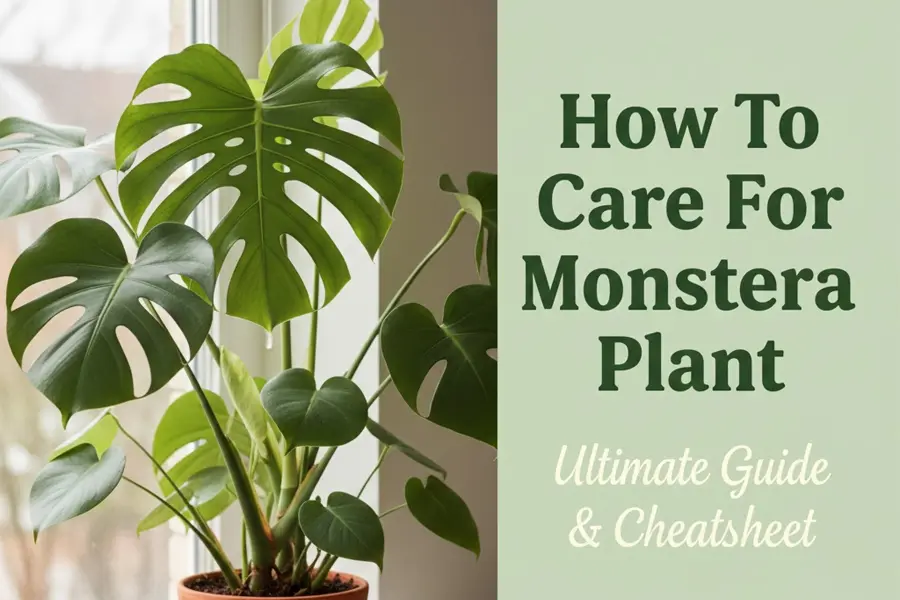 How to care monstera plant - the ultimate guide and cheatsheet image available in this blog post