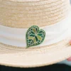 Tropical Plant Embroidery Brooch - Original Calathea Musaica Jewelry Pin, Elegant Garment Accessory Decoration on hat