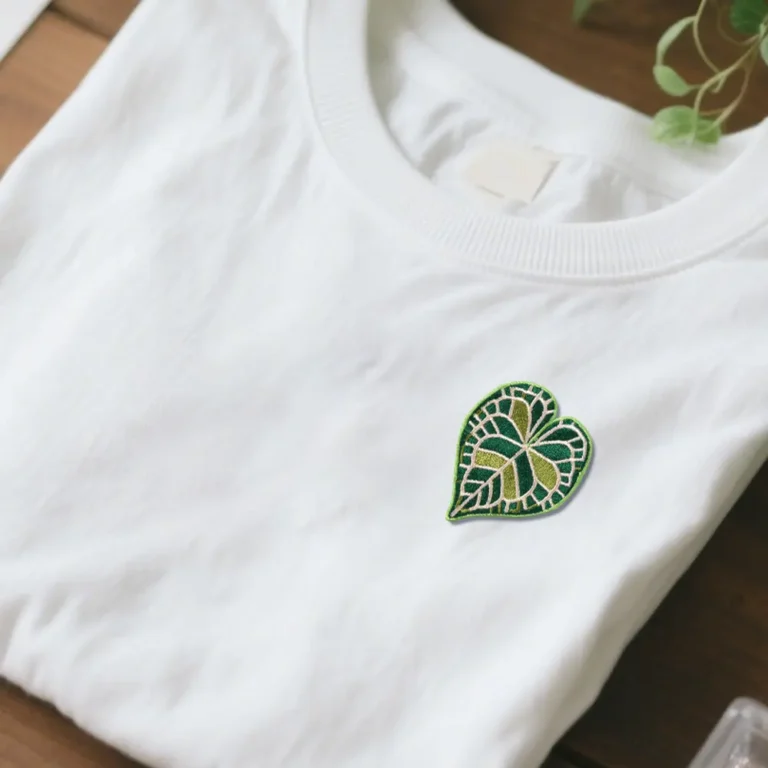 Tropical Plant Embroidery Brooch - Original Calathea Musaica Jewelry Pin, Elegant Garment Accessory Decoration